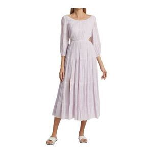 Cinq a Sept Lyle Cutout Lilac Striped Midi Dress Size 4